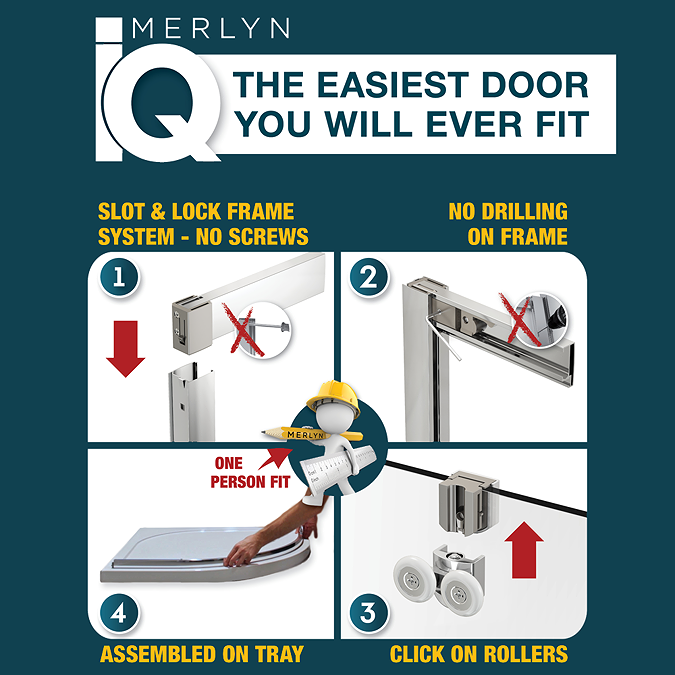 Merlyn IQ 2 Door Offset Quadrant Shower Enclosure - Image 8
