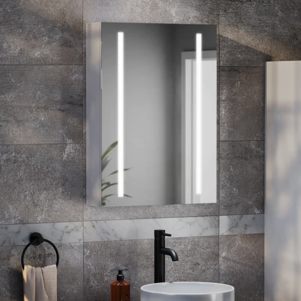 Toreno 500 x 700mm LED Illuminated Strips Mirror Cabinet with Motion ...