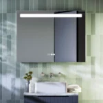 Toreno 800 x 600mm LED Illuminated Mirror with Anti-Fog, Digital Clock & Touch Sensor