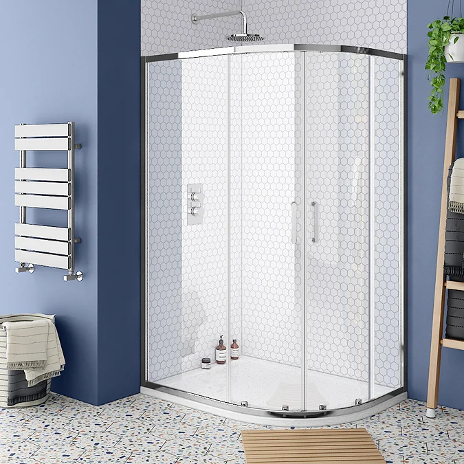 Monza RH Offset Quadrant Shower Enclosure + Pearlstone Tray
