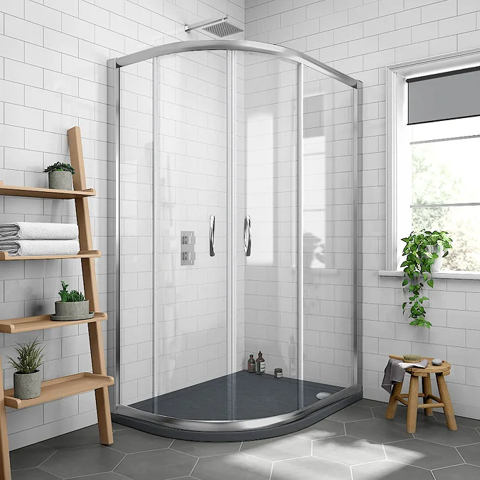 Newark LH 1200 x 900mm Offset Quadrant Enclosure + Slate Effect Tray
