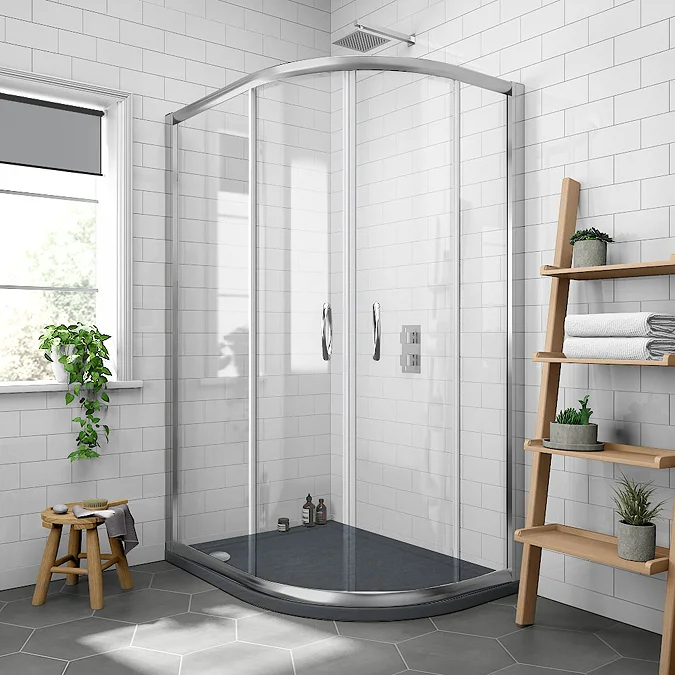 Newark RH 1200 x 800mm Offset Quadrant Enclosure + Slate Effect Tray