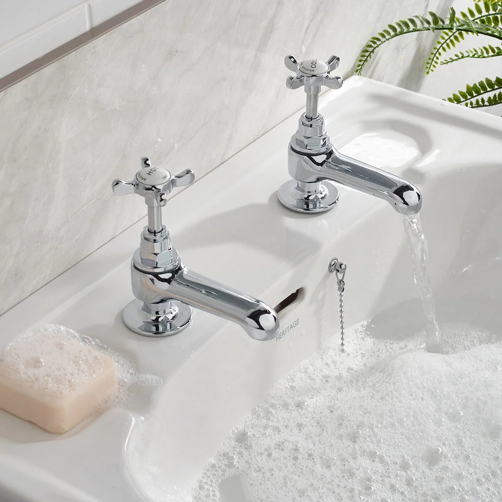 Bristan 1901 Traditional Vanity Basin Taps - Chrome Plated - Image 3