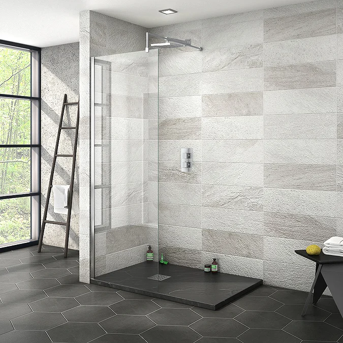 Nova 1200 x 800 Wet Room (700mm Screen + Slate Effect Tray) - Image 2