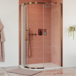 Crosswater Optix 10 1200 x 900mm Frameless Offset Quadrant Sliding Door Shower Enclosure - Brushed Bronze
