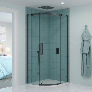 Crosswater Optix 10 900 x 900mm Frameless Quadrant Sliding Door Shower Enclosure - Slate