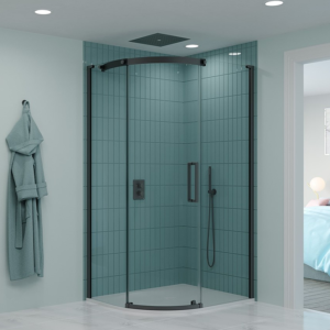 Crosswater Optix 10 1200 x 900mm Frameless Offset Quadrant Sliding Door Shower Enclosure - Slate