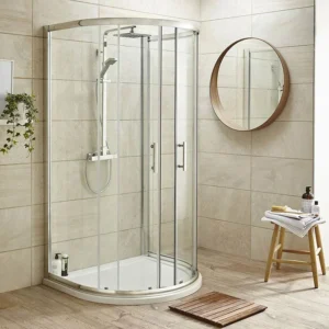 Pacific D-Shape Shower Enclosure inc. Shower Tray + Waste