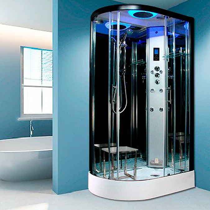 Insignia Premium 1200 x 800mm Steam Shower Black Frame - Image 2