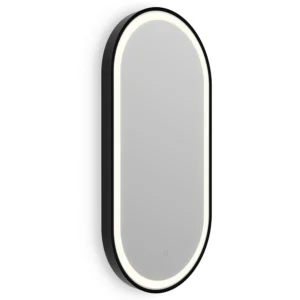 Roxbury Capsule 400 x 800mm Backlit LED Matt Black Mirror with Demister Pad