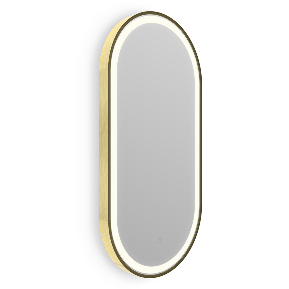 Roxbury Capsule 400 x 800mm Backlit LED Brushed Brass Mirror with ...