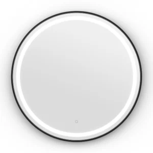 Roxbury Round 700mm Backlit LED Matt Black Mirror with Demister Pad