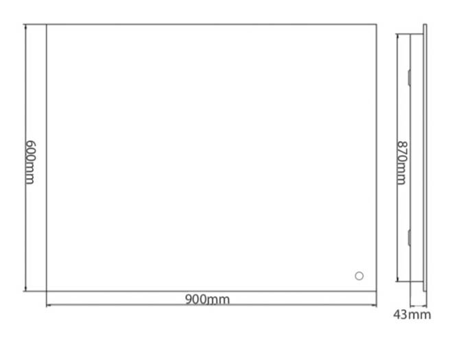 Sensio Eden 600 x 900mm Backlit LED Mirror with Demister Pad - Image 2