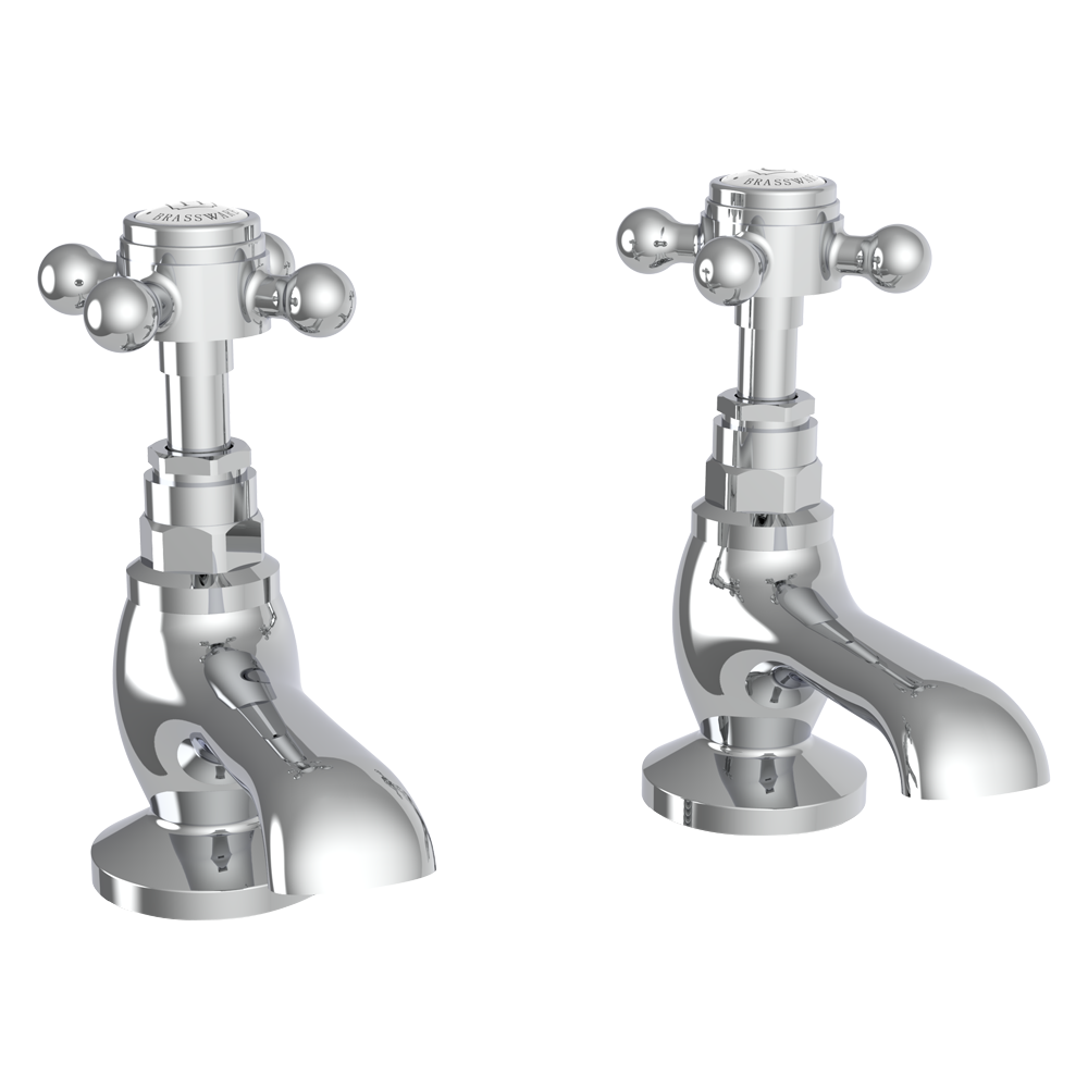 Trafalgar Crosshead Pillar Basin Taps (Pair) Chrome - Image 3