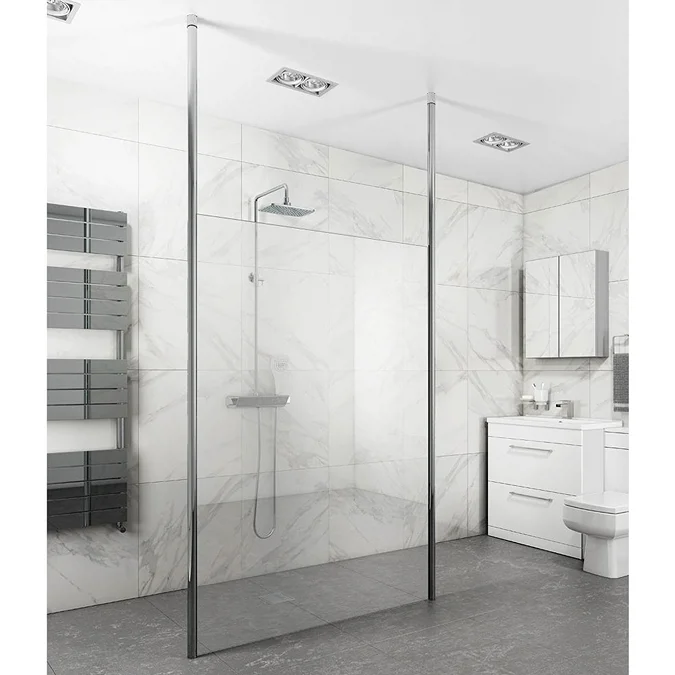 Toronto 8mm Wet Room Screen + 2 Ceiling Poles - Image 2