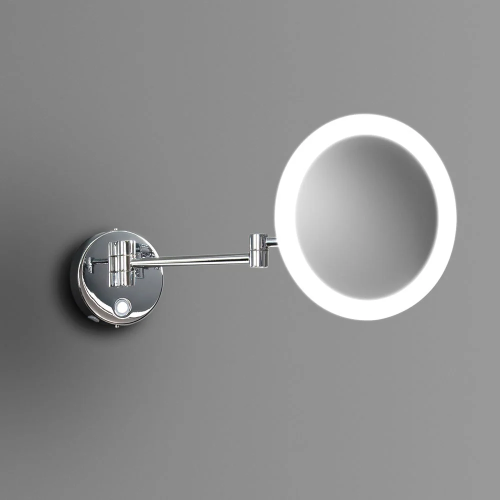 Venice Chrome Round 3x Magnifying LED Cosmetic Mirror - Image 3