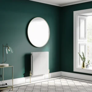 Keswick 600 x 605mm Cast Iron Style Traditional 2 Column White Radiator