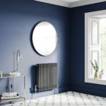 Keswick 600 x 605mm Cast Iron Style Traditional 3 Column Matt Black Radiator