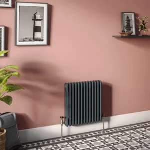 Keswick 600 x 605mm Cast Iron Style Traditional 2 Column Anthracite Radiator