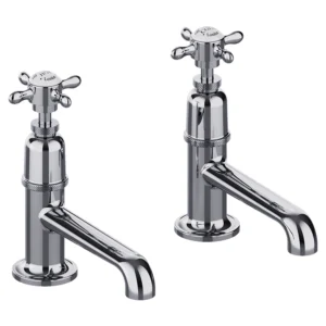 Burlington Guild Basin Long Nose Pillar Taps - Chrome