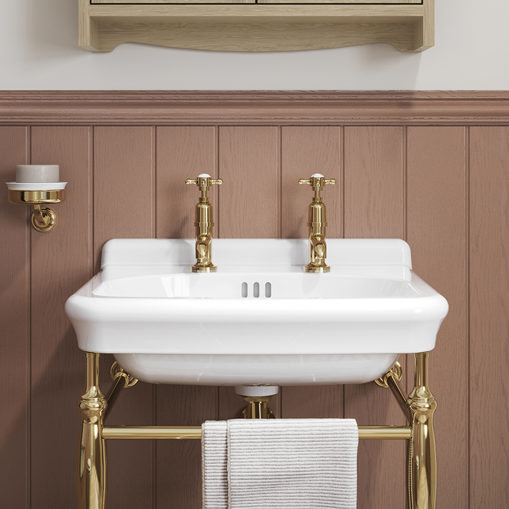 Burlington Guild Basin Long Nose Pillar Taps - Gold - Image 3