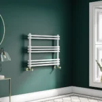 Keswick 800 x 612 Cast Iron Style Traditional White Towel Rail