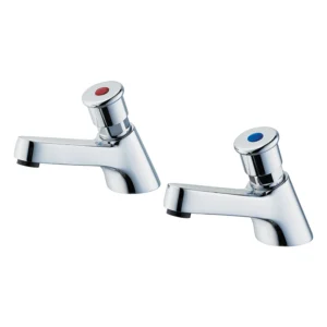 Armitage Shanks Sandringham 21 Self Closing Basin Pillar Taps (Pair) - Chrome