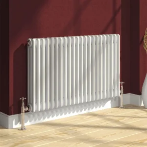Reina Colona 3 Column Horizontal Radiator - Matt White 600 x 605mm