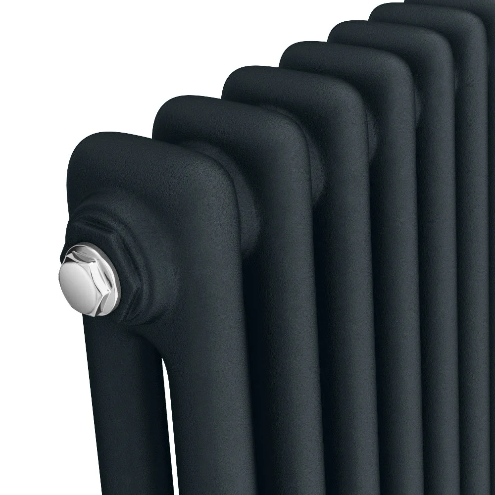 Keswick 1800 x 560mm Cast Iron Style Traditional 2 Column Anthracite Radiator - Image 2