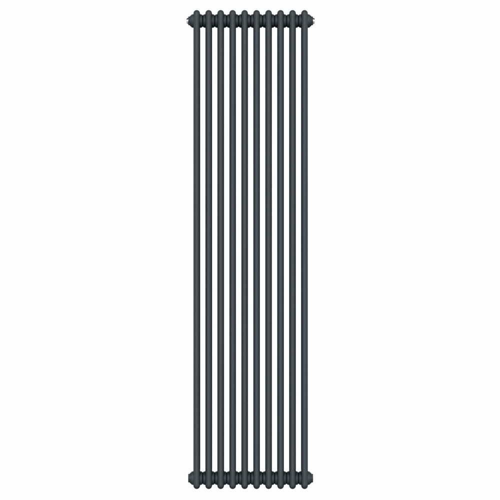 Keswick 1800 x 470mm Cast Iron Style Traditional 2 Column Anthracite Radiator - Image 2