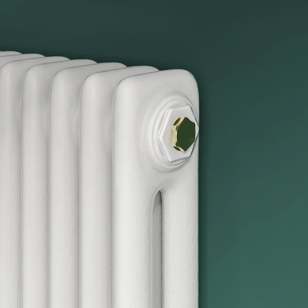 Keswick 1800 x 560mm Cast Iron Style Traditional 2 Column White Radiator - Image 3