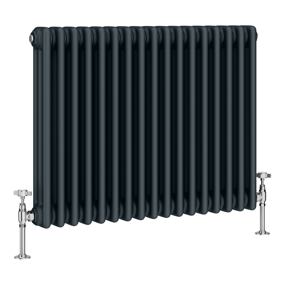 Keswick 600 x 785mm Cast Iron Style Traditional 3 Column Anthracite Radiator - Image 3