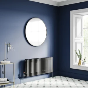 Keswick 450 x 1010mm Cast Iron Style Traditional 3 Column Matt Black Radiator