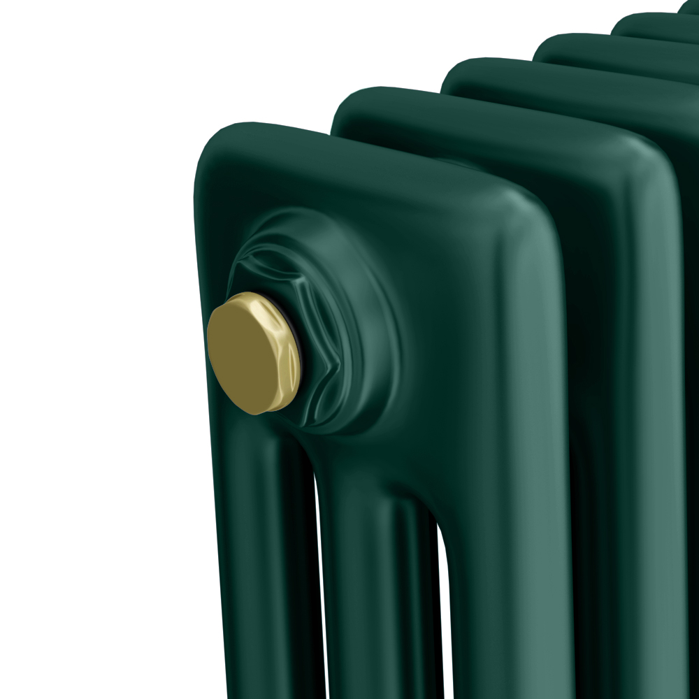Keswick 600 x 425mm Cast Iron Style Traditional 3 Column Regal Green Radiator - Image 2