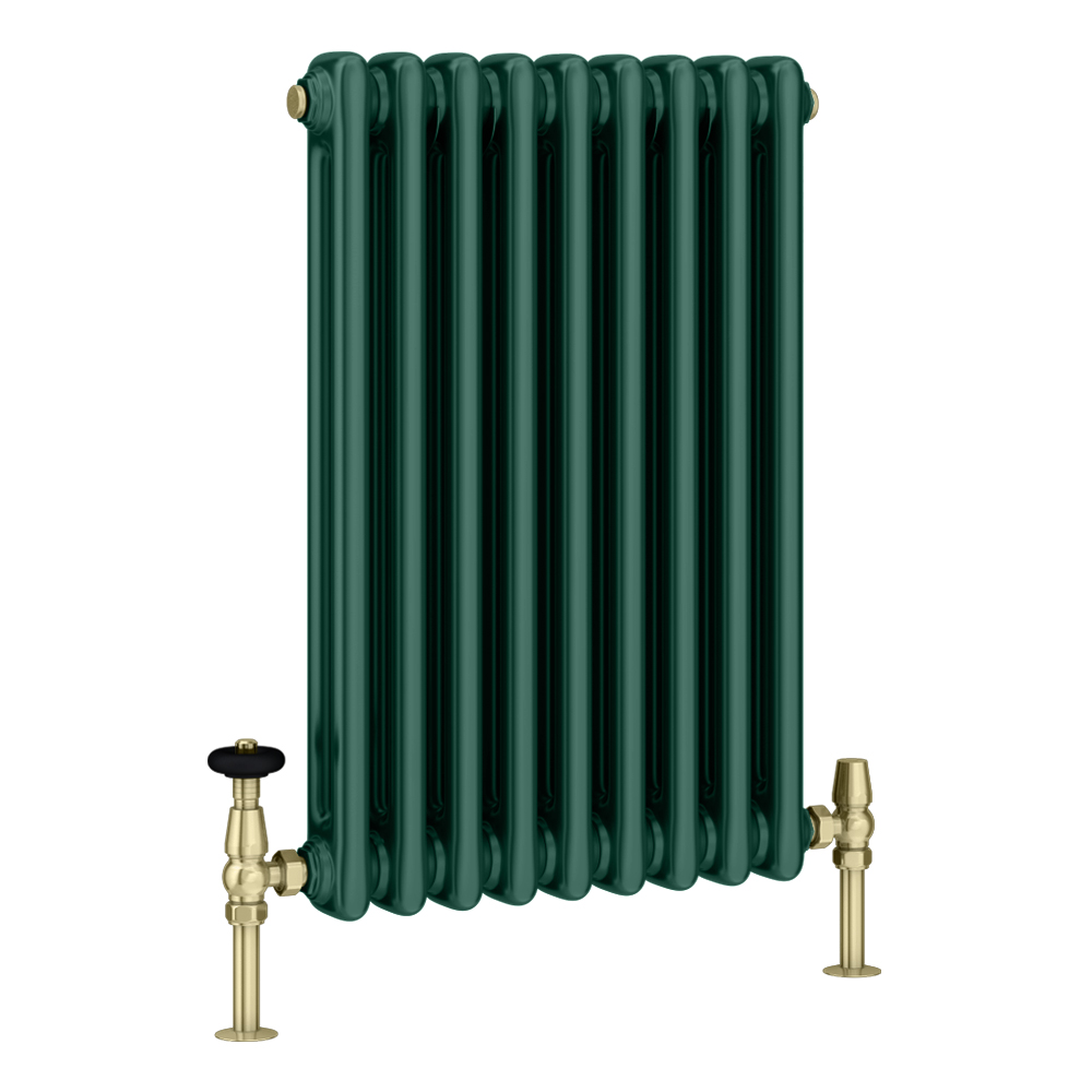 Keswick 600 x 425mm Cast Iron Style Traditional 3 Column Regal Green Radiator - Image 3