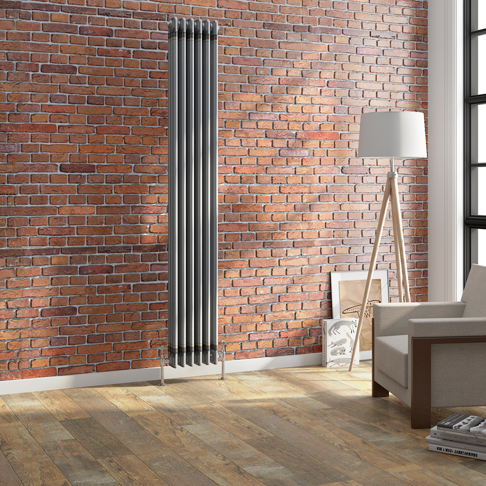 Keswick 1800 x 290mm Raw Metal (Lacquered) 3 Column Radiator