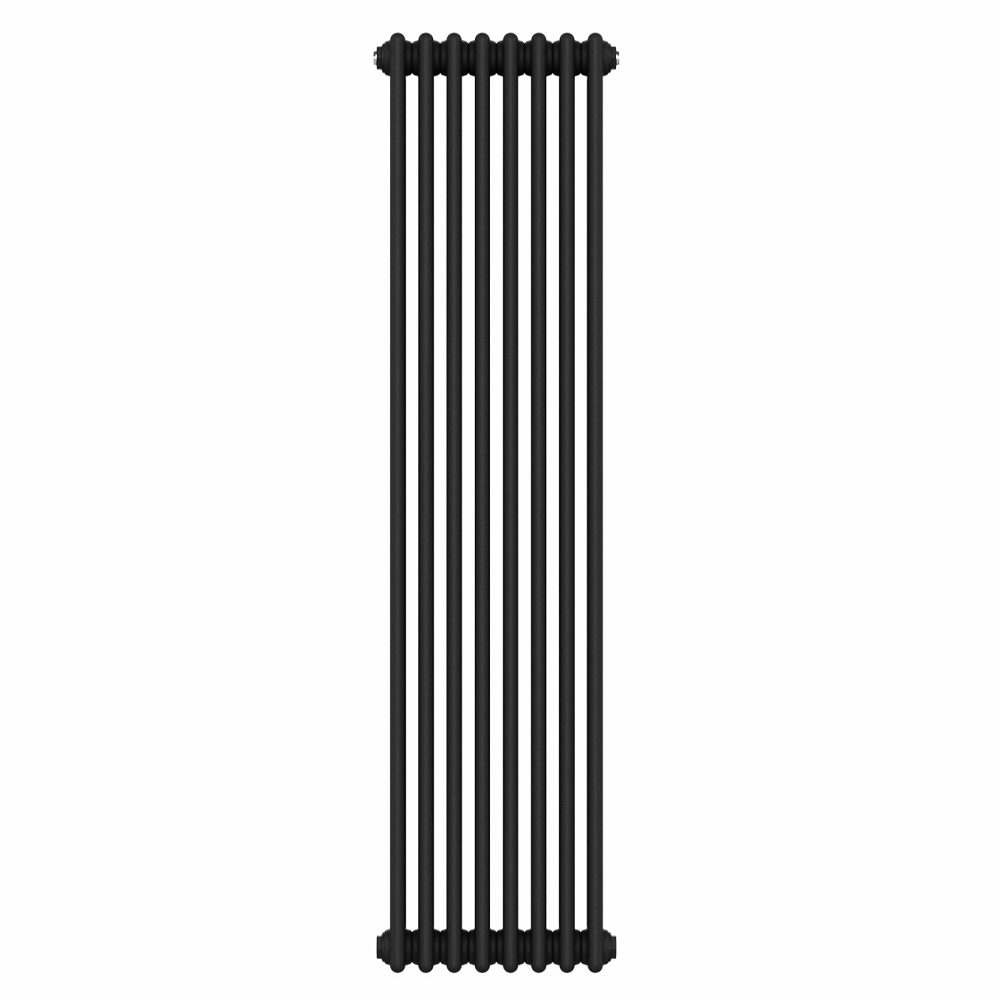 Keswick 1500 x 380mm Cast Iron Style Traditional 3 Column Matt Black Radiator - Image 4
