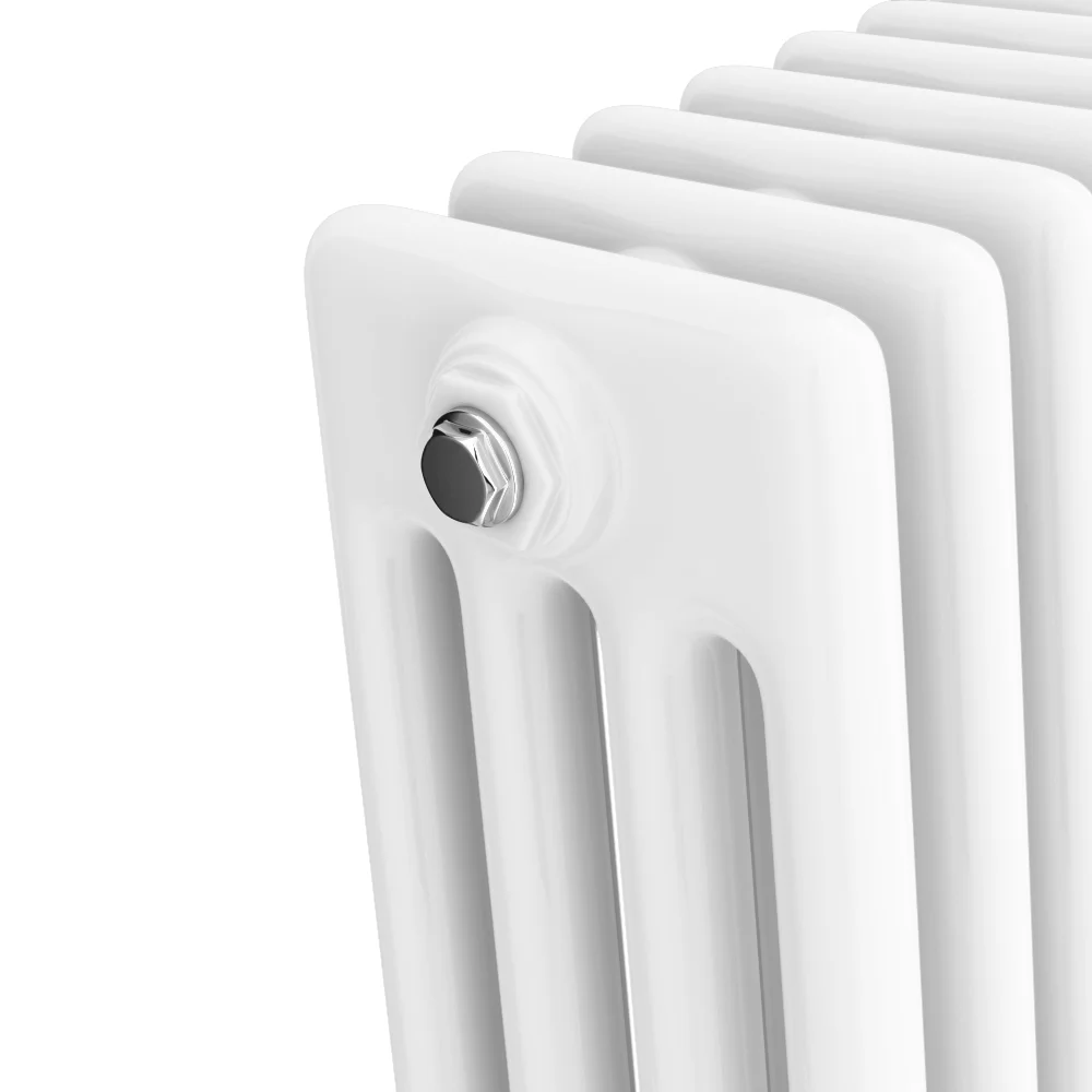 Keswick 600 x 605mm Cast Iron Style Traditional 4 Column White Radiator - Image 3