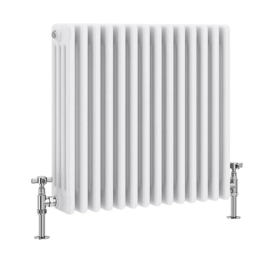 Keswick 600 x 605mm Cast Iron Style Traditional 4 Column White Radiator - Image 2