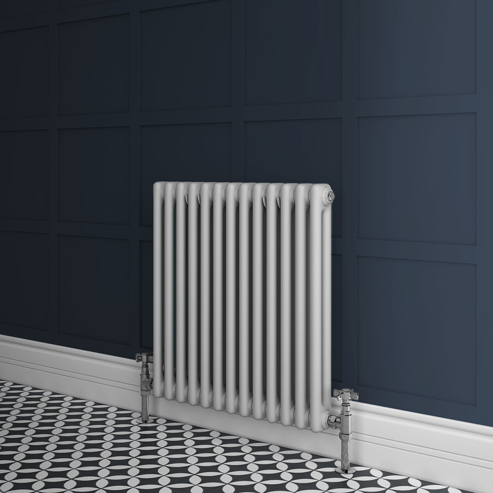 Keswick Grey 600 x 605mm Cast Iron Style Traditional 2 Column Radiator - Image 3