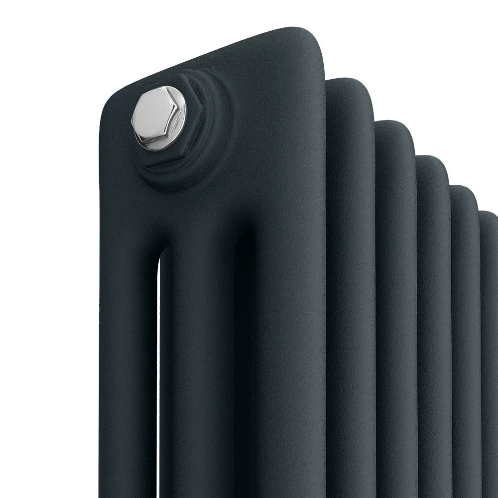 Keswick 1800 x 380mm Cast Iron Style Traditional 3 Column Anthracite Radiator - Image 4