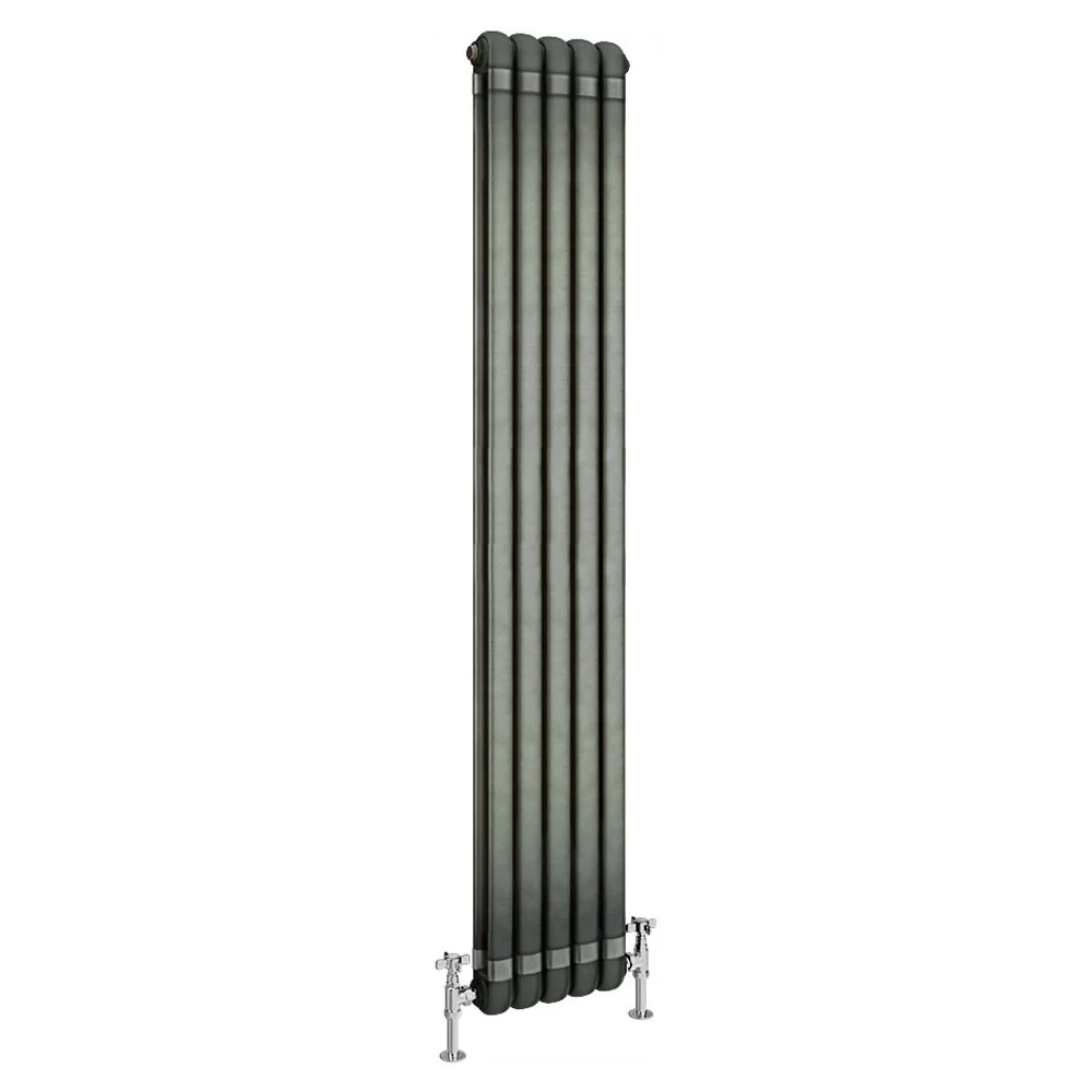 Buxton 1800 x 318mm Raw Metal (Lacquered) 2 Column Vertical Radiator - Image 2