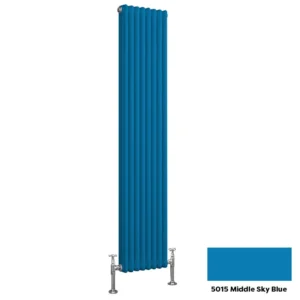 Reina Colona 3 Column Vertical Radiator - RAL Colour Options H1500 x W200mm - RAL 5015 - Middle Sky Blue