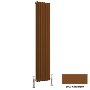 Reina Colona 2 Column Vertical Radiator - RAL Colour Options H1500 x W200mm - RAL 8003 - Clay Brown