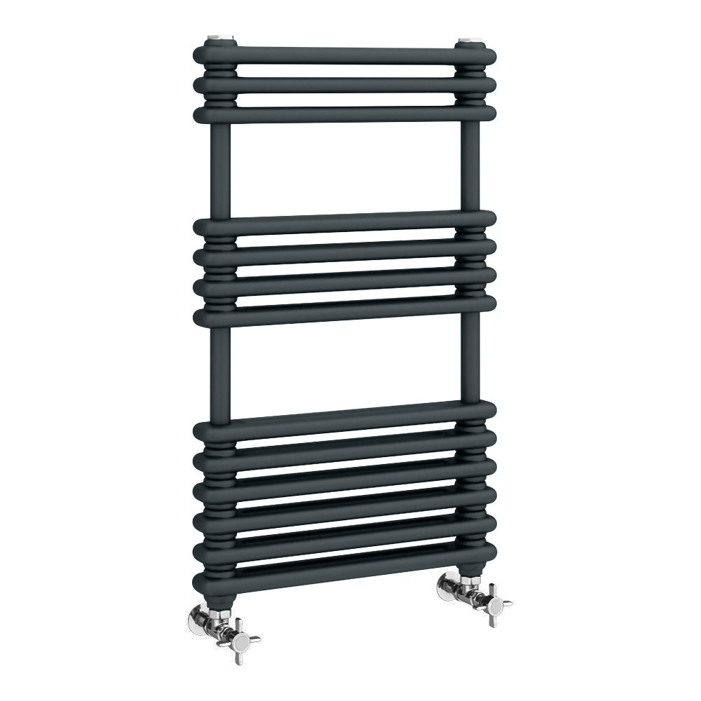 Keswick 500 x 832 Cast Iron Style Traditional Anthracite Towel Rail - Image 2