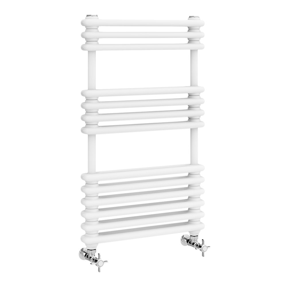 Keswick 500 x 832 Cast Iron Style Traditional White Towel Rail - Image 2
